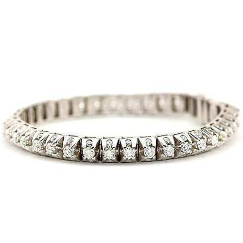White Natürlich Diamant Tennis Armband 6,35 Karat Schmuck 14K