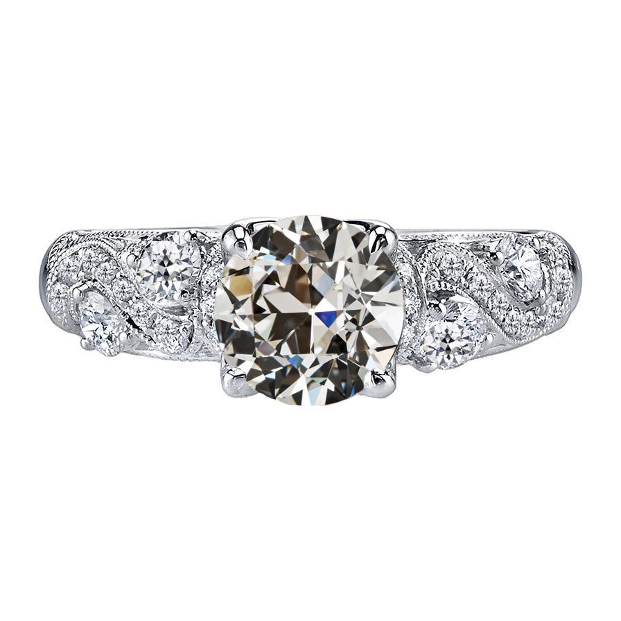 Erdgewonnener Diamant Verlobungsring 2 Karat 14K Weißgold – Hauptansicht