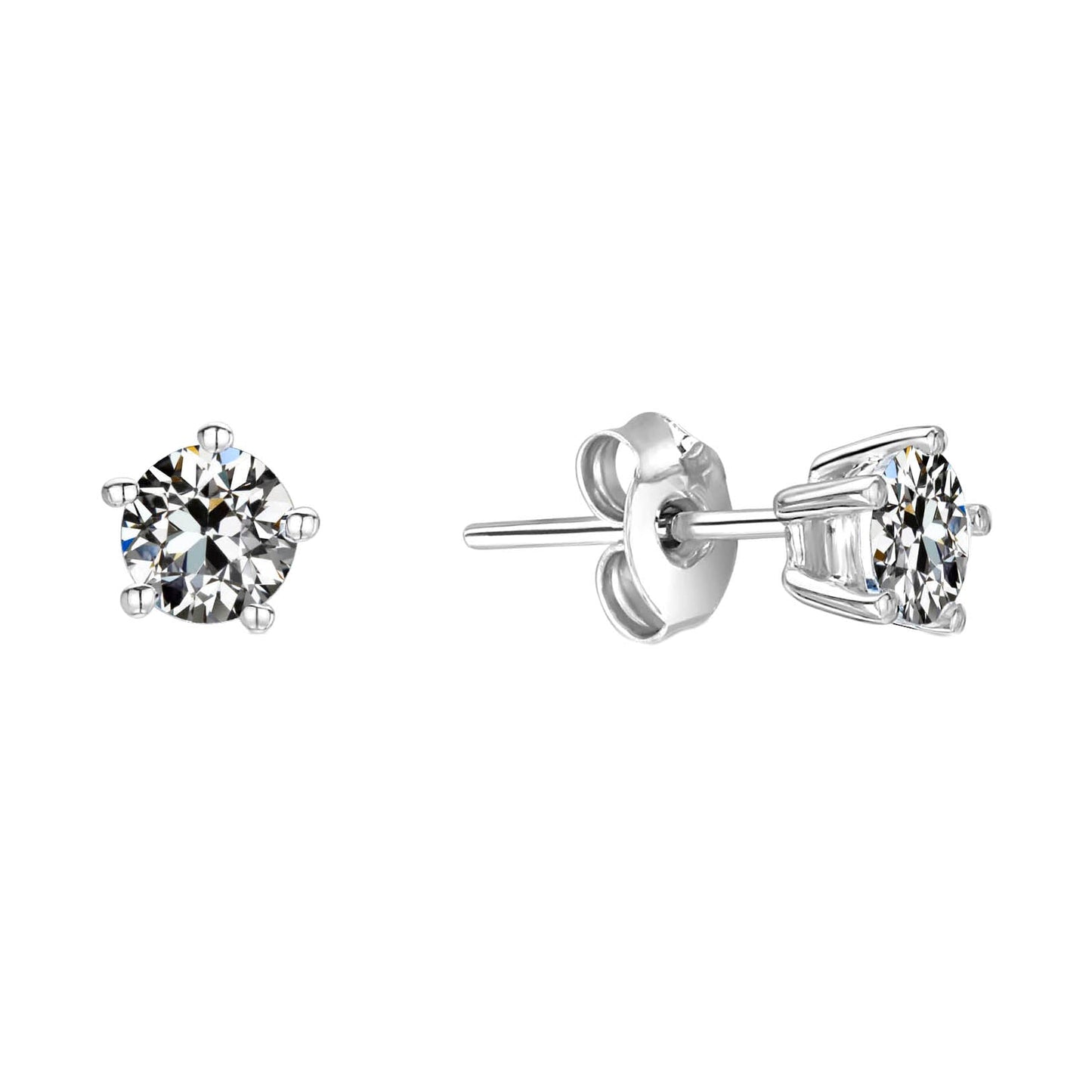 Diamant Old Mine Cut Ohrstecker in 14K Weißgold – Hauptansicht