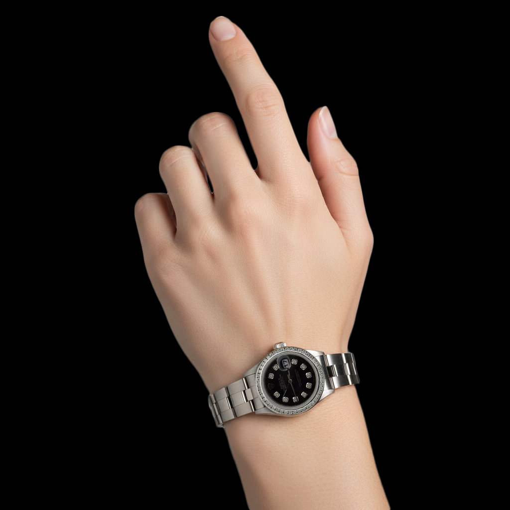 Wunderschöne Date Just Rolex Damenuhr mit Oyster-Armband P2