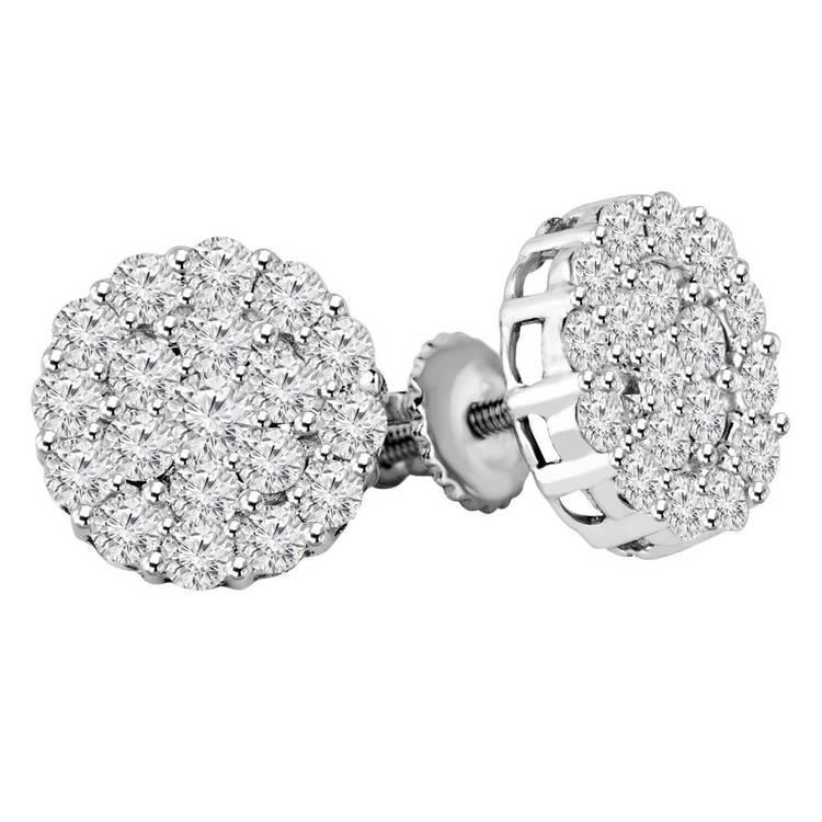 Wunderschöner runder 4 Karat Echt Diamant Damen Ohrstecker Weißgold 14K
