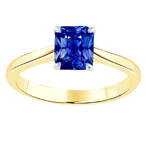 Two Tone Solitaire Blue Saphir Ring 1,50 Karat Konischer Schaft - harrychadent.de