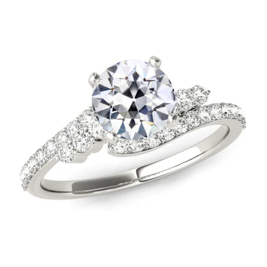 alter Bergmann Echt Diamant Ehering Krappenset Gold Verdrehter Schaft 4 Karat