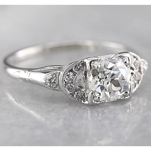 alter Bergmann Runder Diamantring 1,50 Karat Weißgold 14K - harrychadent.de