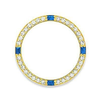 Uhr 18 Karat Gelbgold mit Blauer Saphir – Hauptansicht