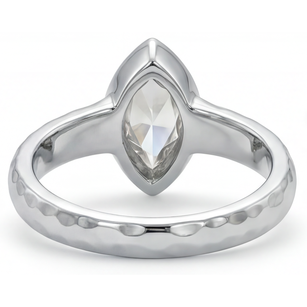 Solitär-Ring 14K Weißgold mit Diamant – Draufsicht