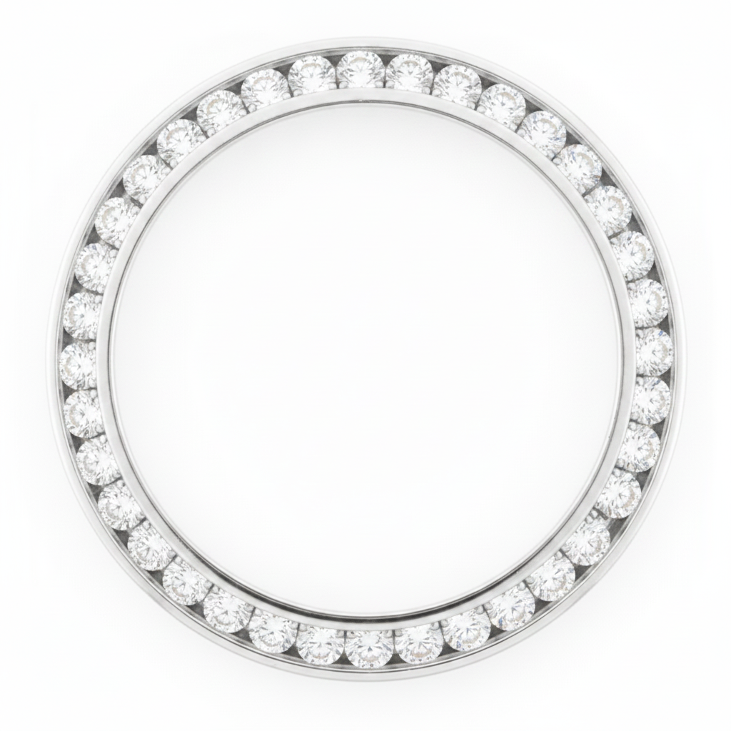 Diamant-Uhrenlünette 1 Karat 28 mm passend für Rolex Datejust – Echte natürliche Diamanten, Edelstahl, runde Kanalfassung