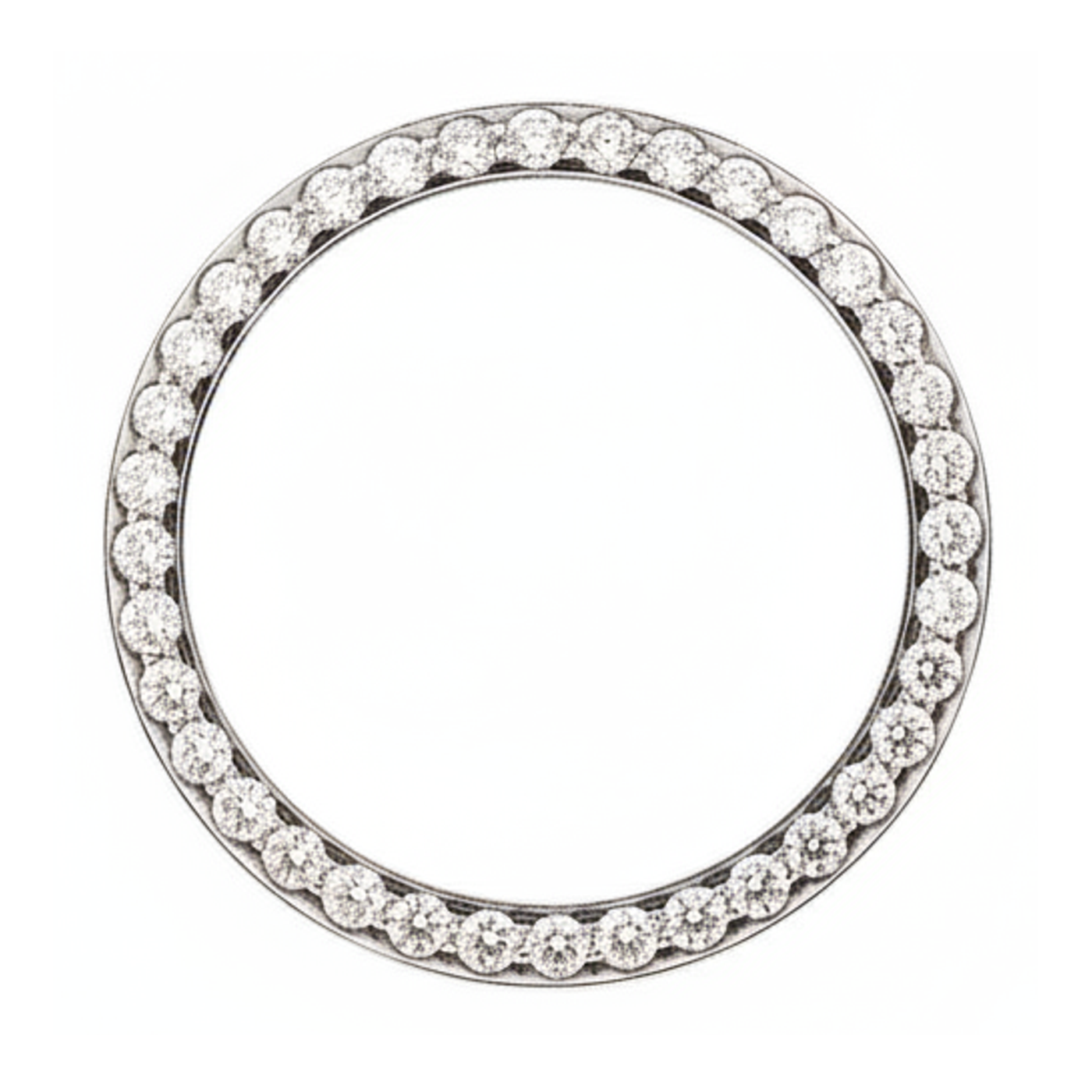 Diamant-Uhrenlünette 1,5 Karat 28 mm Passend für Rolex Datejust Echt Natürlich Edelstahl Rundes Pavé