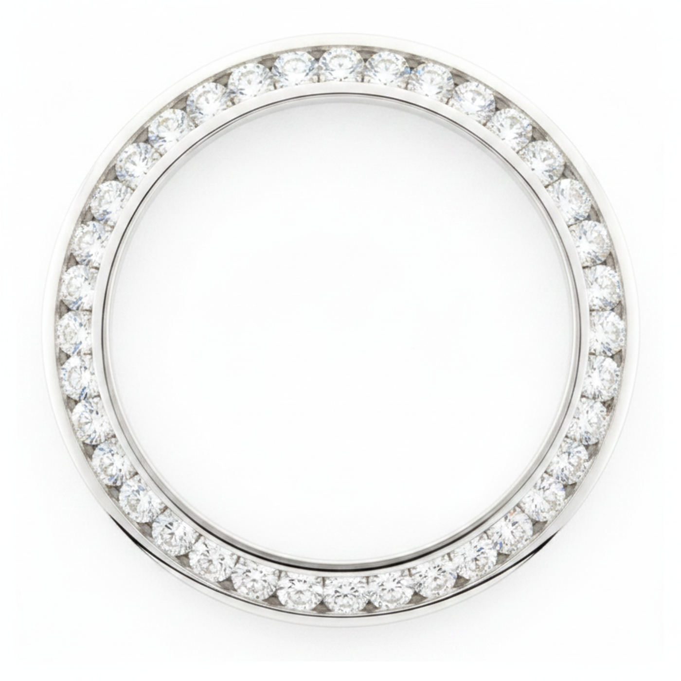 Diamant-Uhrenlünette 3 Karat 28 mm passend für Rolex Datejust Echt Natürlich Edelstahl Runde Kanalfassung