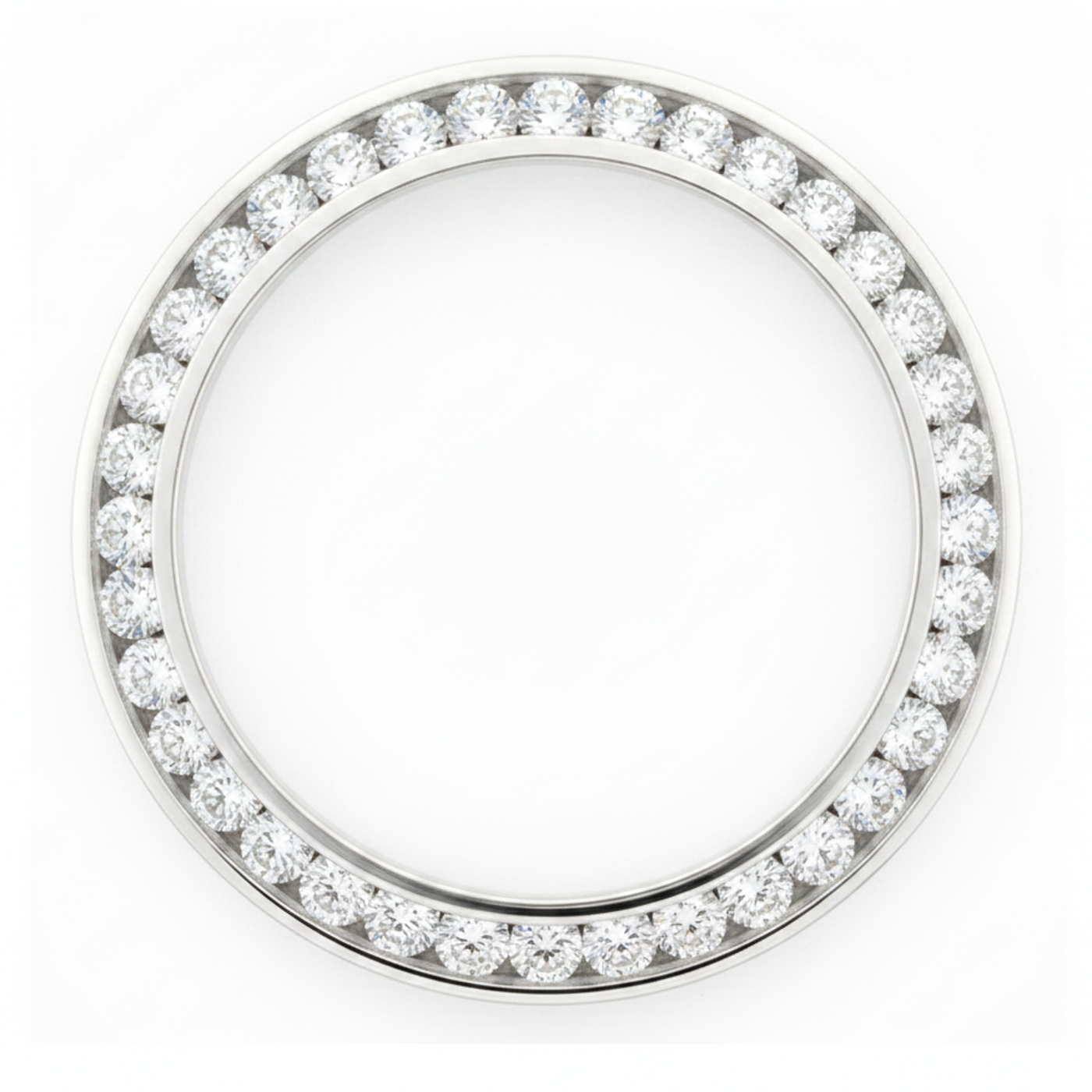 Diamant-Uhrenlünette 5 Karat 28 mm passend für Rolex Datejust, echt, natürlich, Edelstahl, runde Kanalfassung