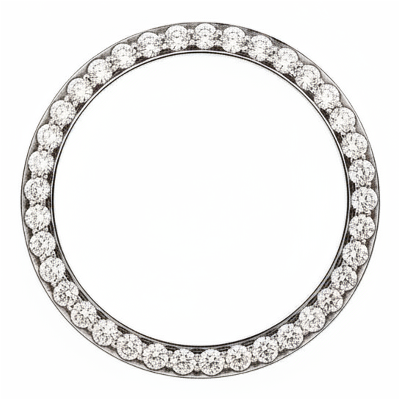 Diamant-Uhrenlünette 5 Karat 28 mm passend für Rolex Datejust aus echtem Edelstahl, rund, Pavé