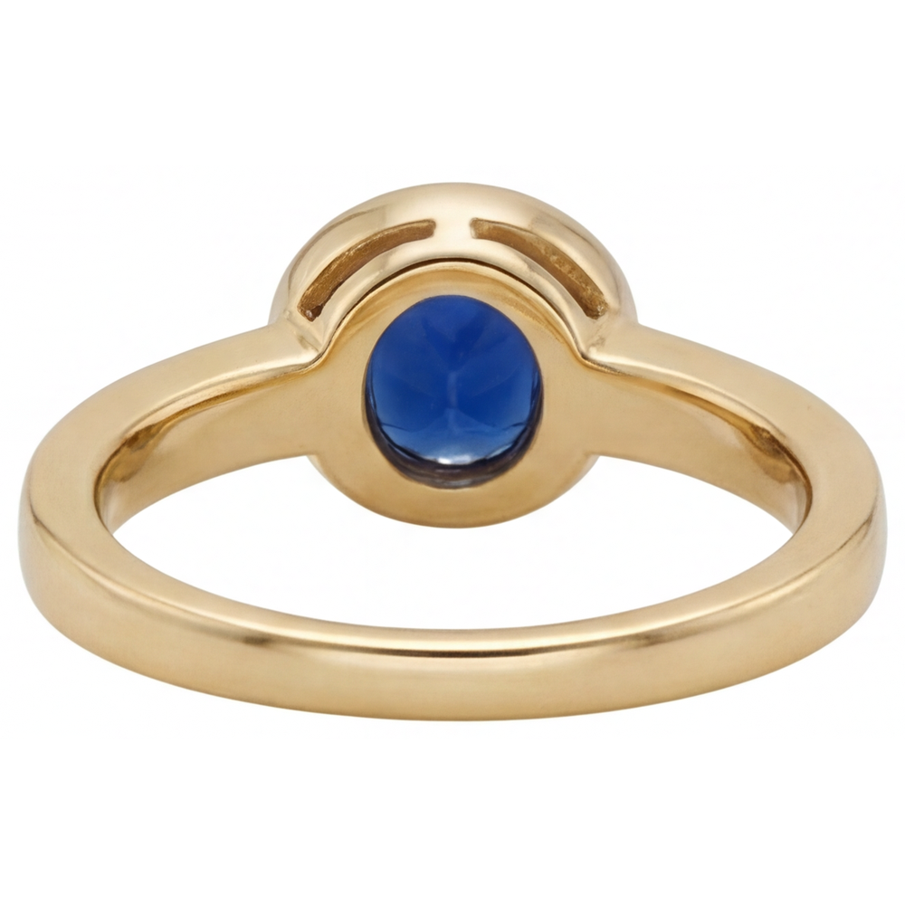 Handgefertigter Kornblumenblauer Saphir Farbstein-Ring 2,5 Karat – Schrägansicht