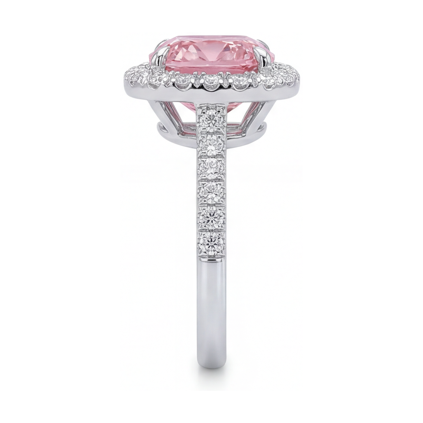 Ring mit natürlichem rosa Diamanten im Kissenschliff, 1,96 Karat