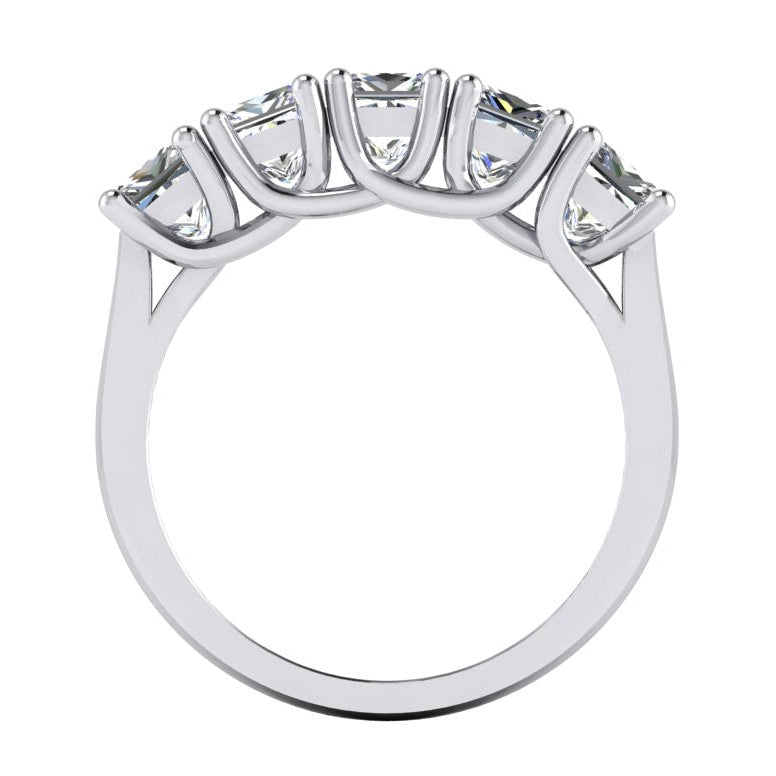 Fünf Stein Halbe Ewigkeit Prinzessin Diamantband 3 Karat
