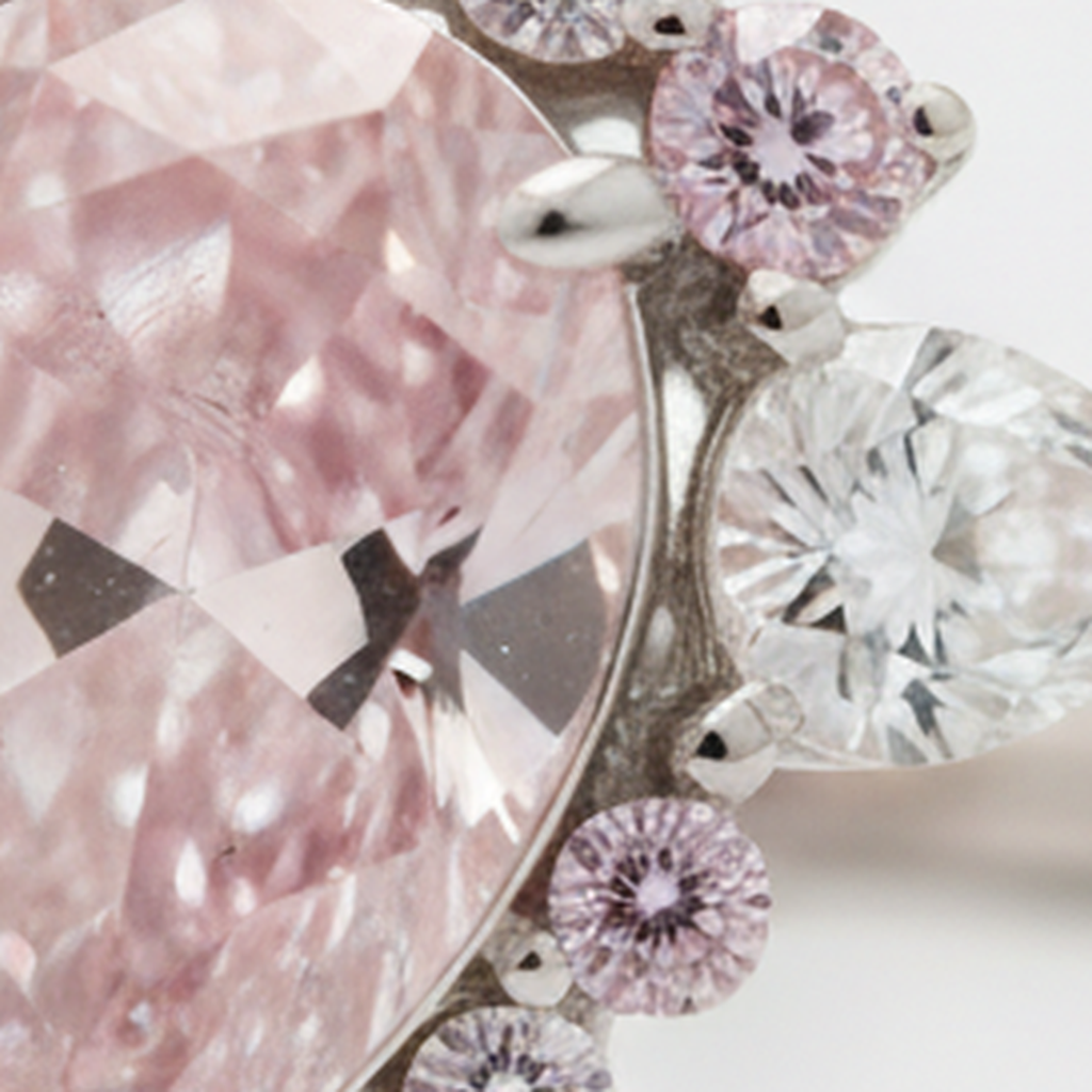 Fancy-Pink-Diamant Verlobungsring 2 Karat Natürlicher Tropfenschliff Halb-Halo Platin