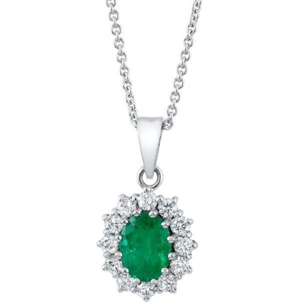 Smaragd Designer-Schmuck 6,85-Karat 14 Karat Weißgold – Hauptansicht
