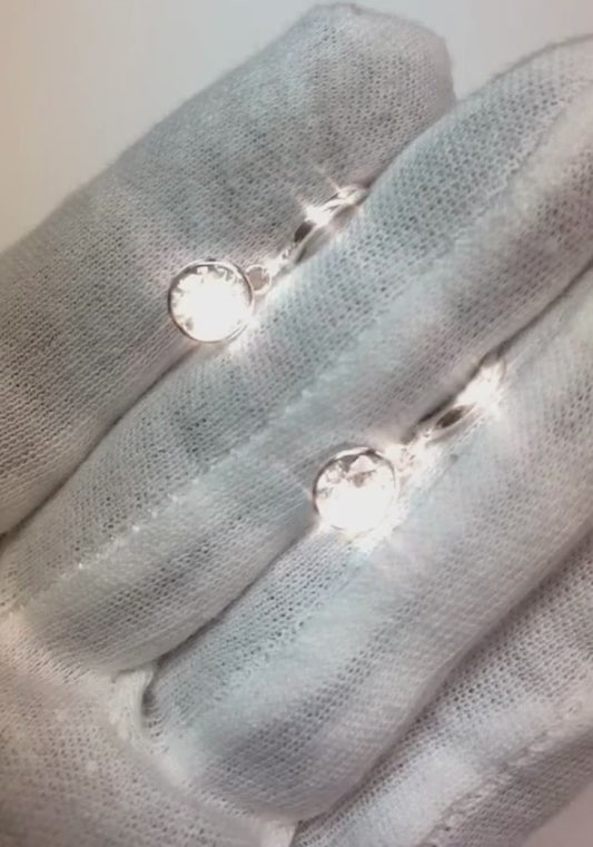 Echte Drop-Down-Lünette-Ohrringe, rundes Diamantpaar, 0,50 Karat Weißgold 14 Karat