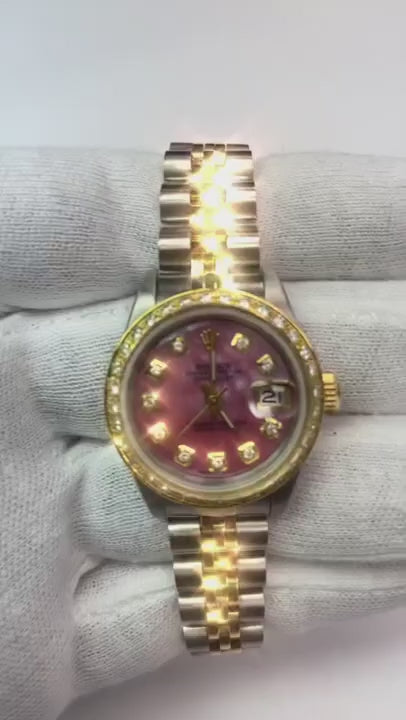 Rosa Zifferblatt Und Diamanten Rolex