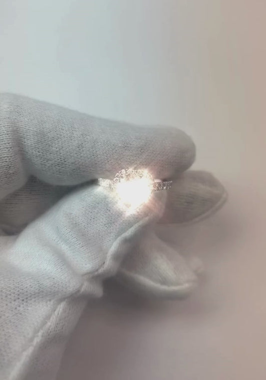2,50 Karat Herzzentrum Diamant Halo Ring Zweifarbiger Gold 14K Schmuck