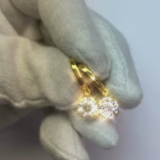Echte Damen-Ohrringe aus 14-karätigem Weißgold mit Diamanten von 3,00 Karat F Vs1