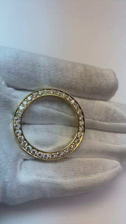 Runder individueller Diamant aus Weißgold passend für alle Rolex Date-Uhrenmodelle