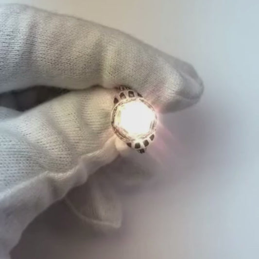 Echter Solitärring im Old-Mine-Schliff, runder Diamant im Vintage-Stil, 1 Karat