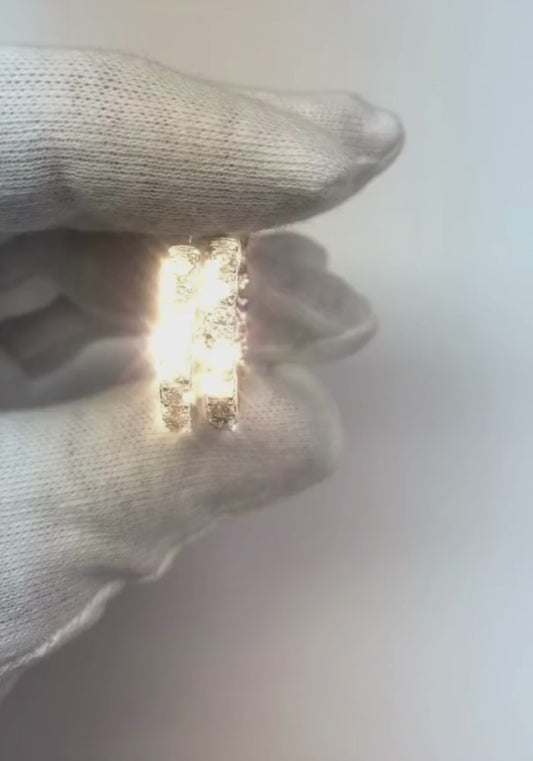 Einreihige Inside-Out-Diamant-Creolen mit 4 Karat Rundschliff, echtes Weißgold