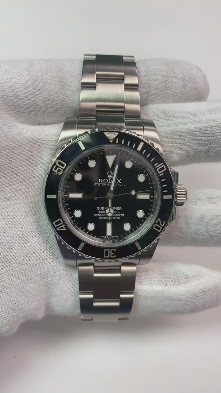 schwarzes Zifferblatt, Edelstahl Rolex