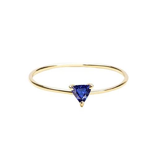 0.50 karat solitaire trillion saphir ring gelbgold schmuck