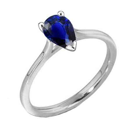 1 karat ceylon saphir solitär ring birnenschliff kathedrale fassung