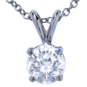 1 karat solitaire runder diamant halskette anhänger weißgold 14k
