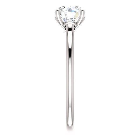 1 karat runder diamant-solitär-verlobungsring 14k weißgold