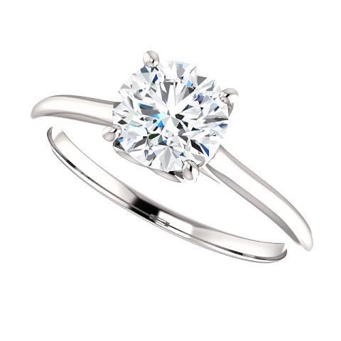 1 karat runder diamant-solitär-verlobungsring 14k weißgold
