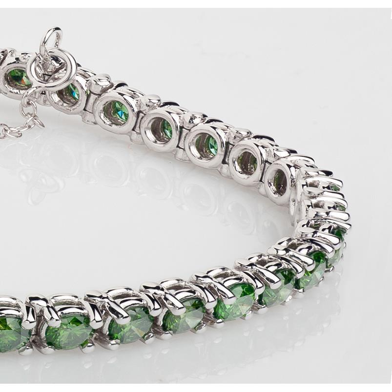 10.50 kt grünes edelstein-tennis-armband 14k weißgold