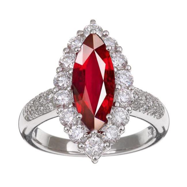 10.50 ct roter rubin marquise schliff mit diamant ring weißgold 14k