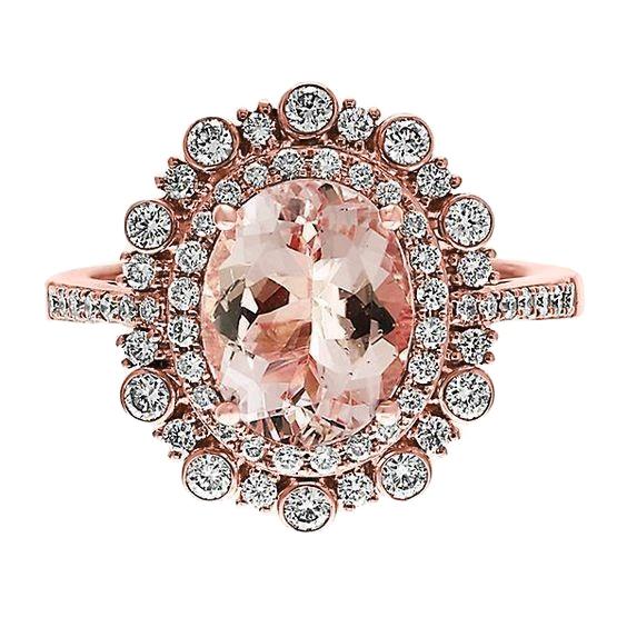 10.75 ct morganit und diamanten jubiläumsring gold rose 14k