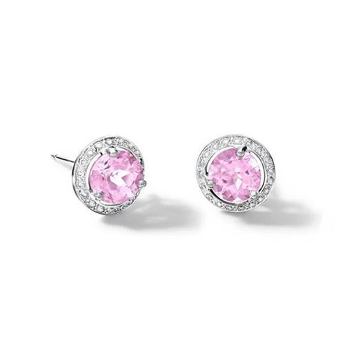 11 karat kunzit & diamant halo lady ohrstecker weißgold 14k