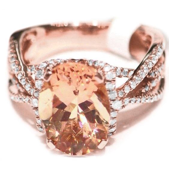 14k roségold 11,50 ct. morganit mit diamanten jubiläumsring