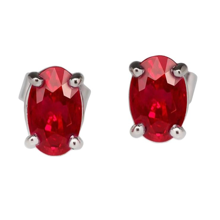 14k weißgold 10 karat red rubin lady ohrstecker ohrringe neu