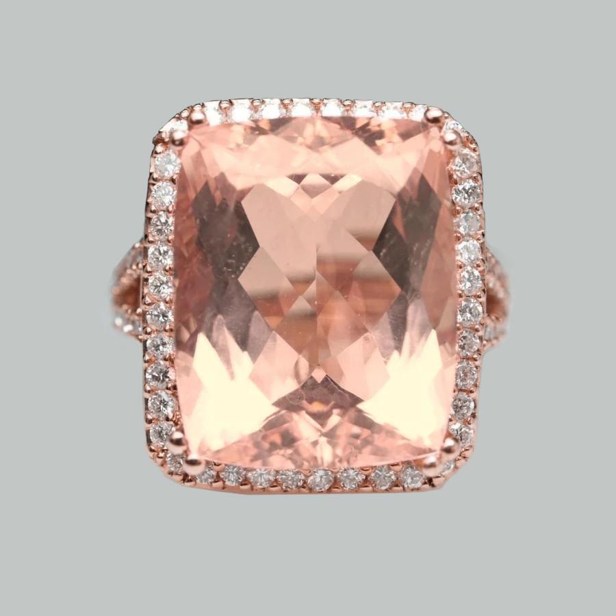 17 kt. morganit und diamanten jubiläumsring gold rose 14k