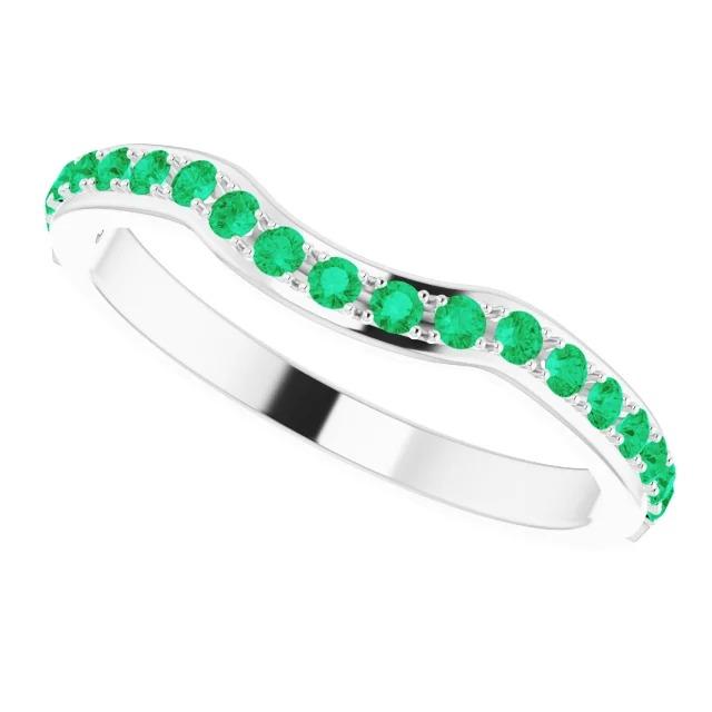 1,90 karat krappenfassung kolumbianisches grün smaragd band damen schmuck