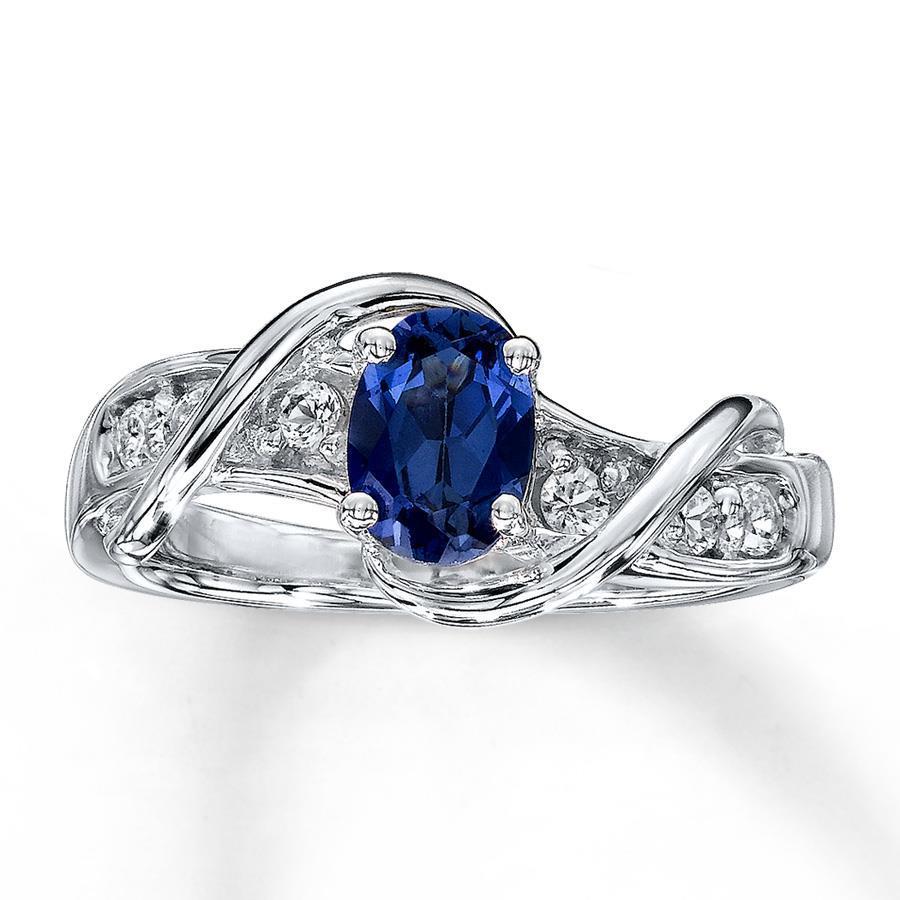1.80 kt. ceylon saphir und diamanten jubiläumsring weißgold 14k