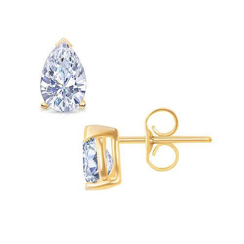2 karat ohrstecker mit diamanten im birnenschliff gelbgold pushback