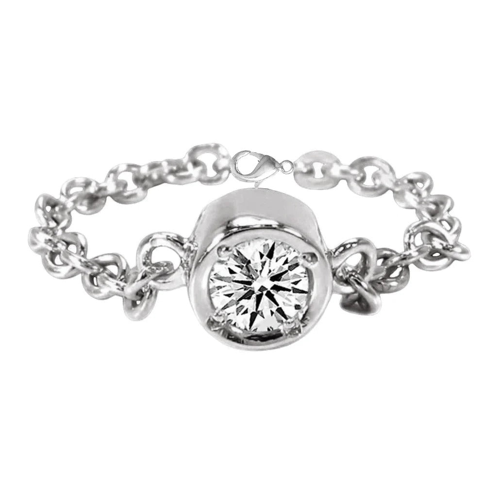 2 Karat Yards Aus der Erde Abgebauter Natürlicher Diamant-Armband im Kettenstil Weißgold mit Karabinerverschluss