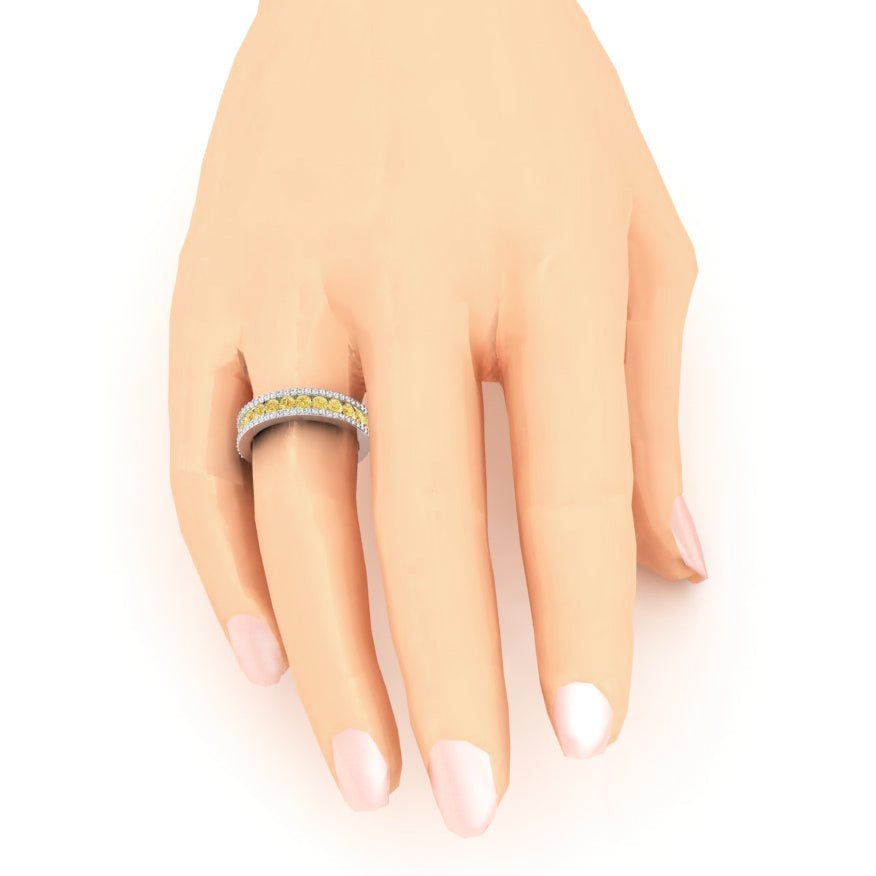 Weißgold 14k Kanariengelbes Diamantband