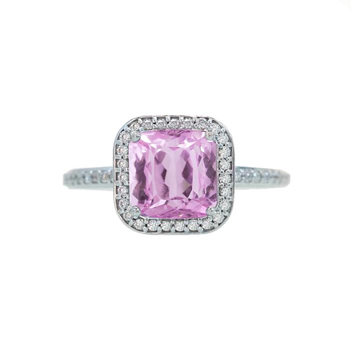 24.90 Ct Rosa Kunzit Und Diamant Jubiläumsring - harrychadent.de