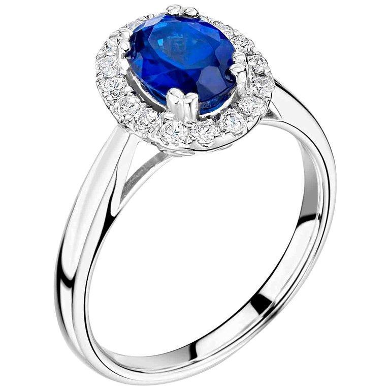 2,65 karat ceylon saphir mit diamanten ring weißgold 14k