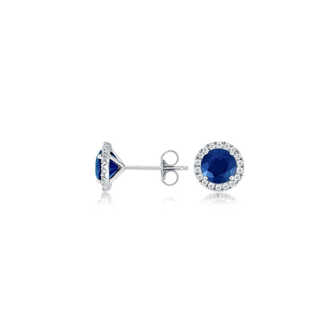2,96 ct. srilankische saphir-diamant-ohrstecker