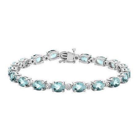 29.50 Karat Aquamarin und Diamanten Armband 14K Weißgold Neu - harrychadent.de