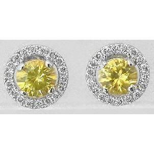 3 Karat Gelbe Saphire Ohrstecker Gold Weiß 14K - harrychadent.de